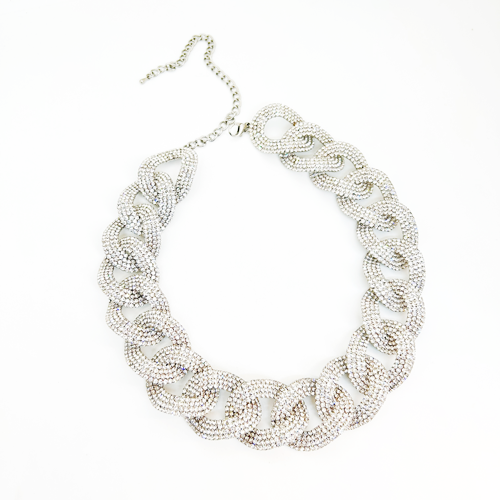 Rhinestone chain necklace