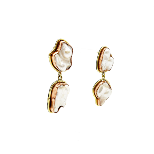 Aros doble perla barroca
