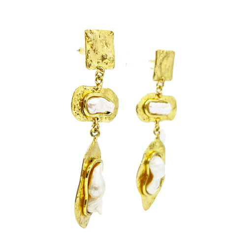 Aros rústicos perlas barrocas