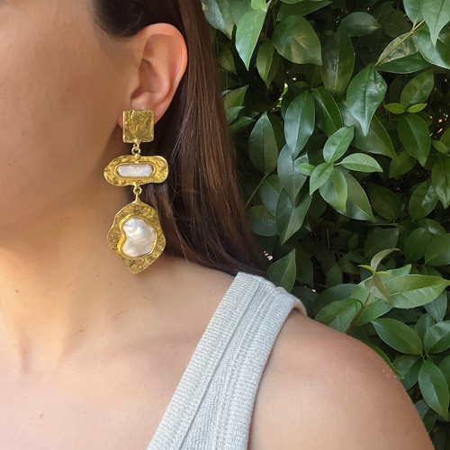 Aros rústicos perlas barrocas