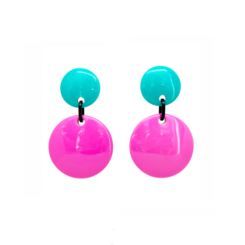 aros turquesa y rosa