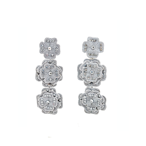 silver crystal earrings