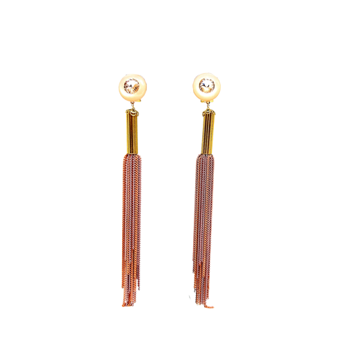 aros largos de cadena rosa