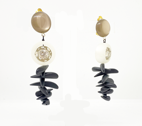 black and grey earrings