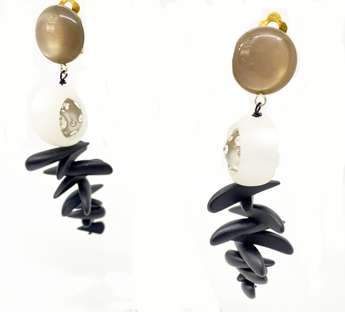 black and grey earrings