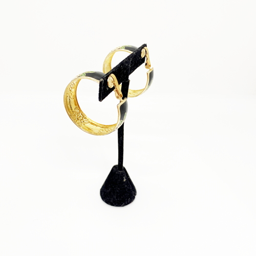Enameled clip-on hoops