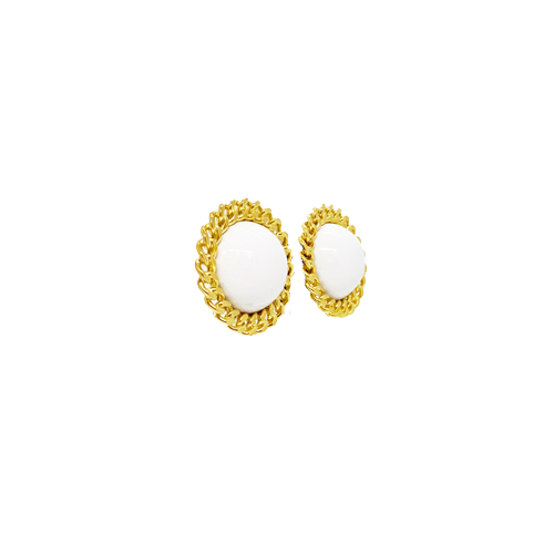 Aros blancos y dorados