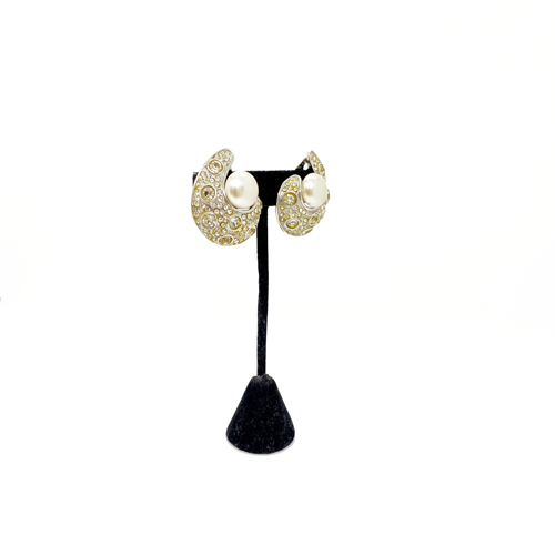 Rhinestone hoops with pearls