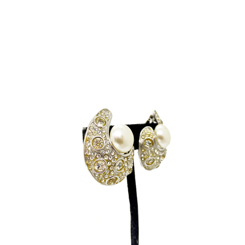 aros de perlas y strass