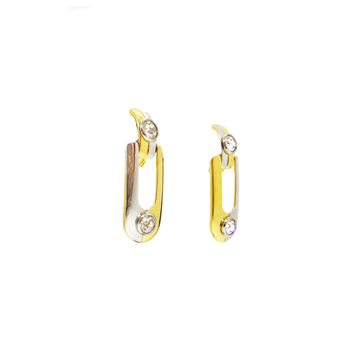 aros plateados y dorados de clip