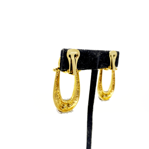 Aros vintage dorados con strass y perla