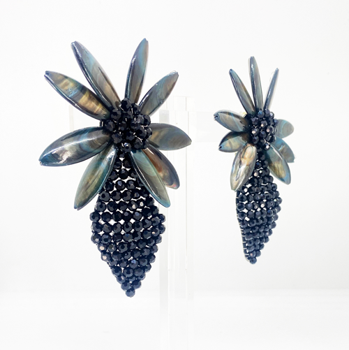 aros de cristal negro para fiesta