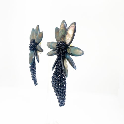 Aros maxi flor negros