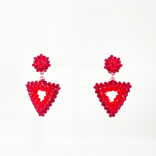 aros de cristal rojo para fiesta
