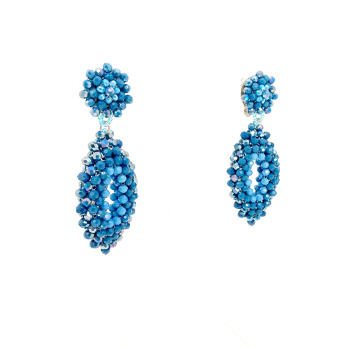 aros largos de cristal de clip