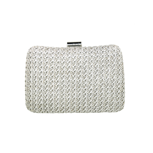 Bolso de rafia plateado