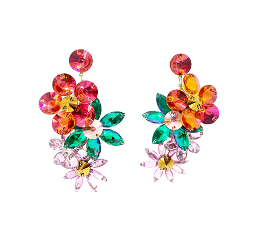 aros de cristales de colores