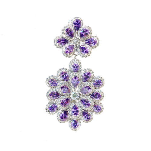 Aros lila de zirconia