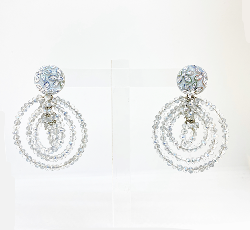 Argollas plateadas de cristal
