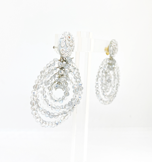Argollas plateadas de cristal
