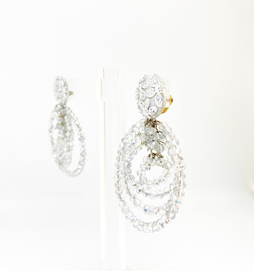 Argollas plateadas de cristal