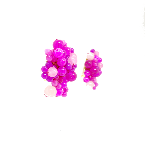 Aros cortos fucsia