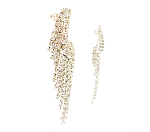 Rhinestone ear cuff with rain