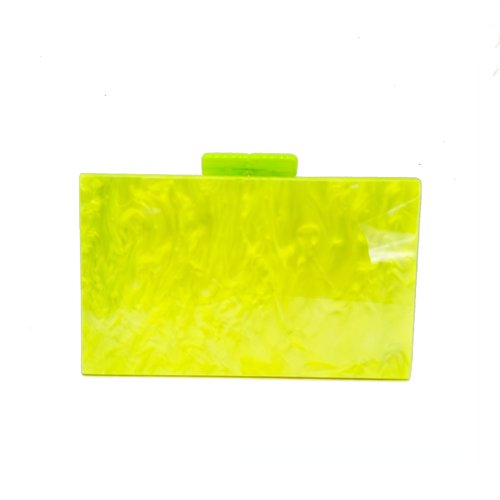 clutch verde lima de acrilico
