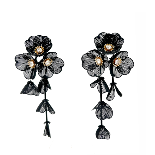 aros de flores negras