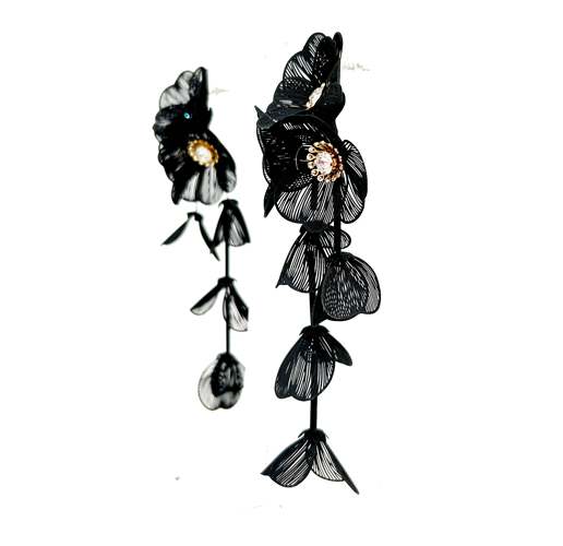 Aros triple flor negros