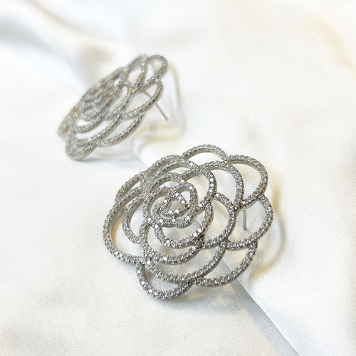 Aros flores de zirconia