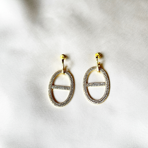 aros dorados con zirconia