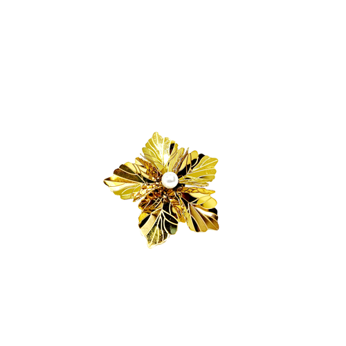 Anillo flor de hojas