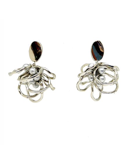 aros plateados de resina