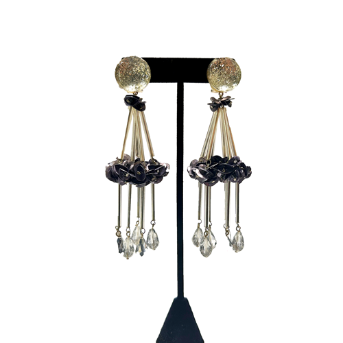 Aros largos lentejuela cristal