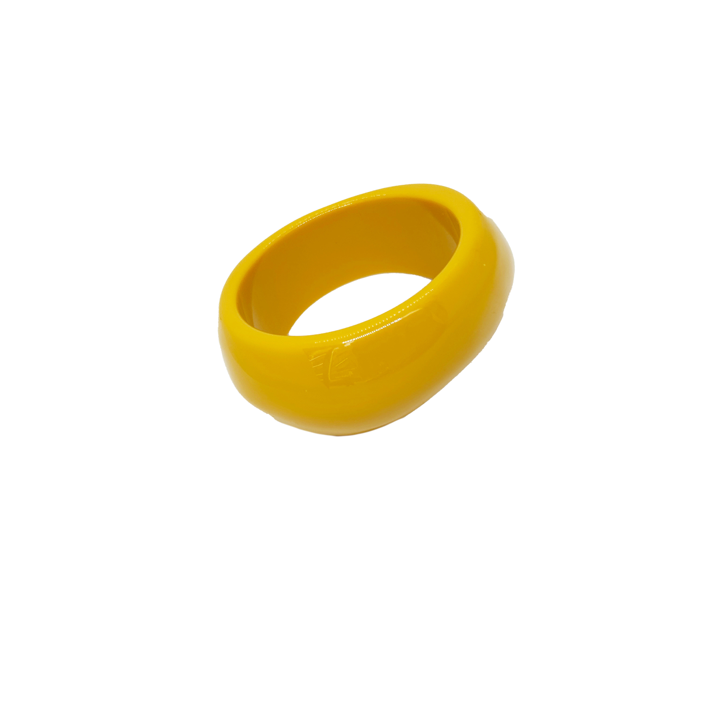 Pulsera ancha de resina mostaza