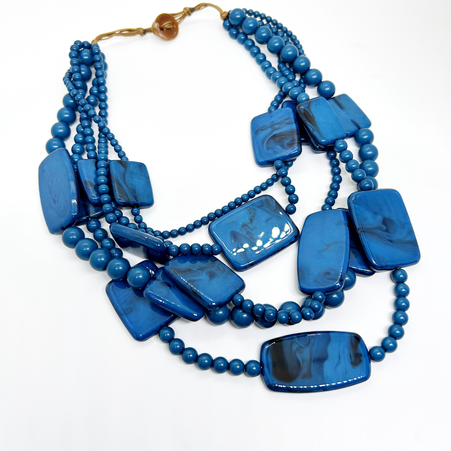 Collar cuentas rectangulares
