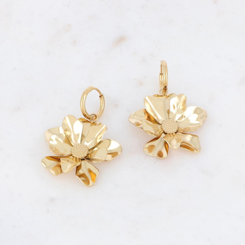 Argollas con dije flor