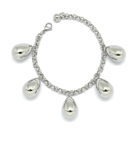 pulsera plateada de acero