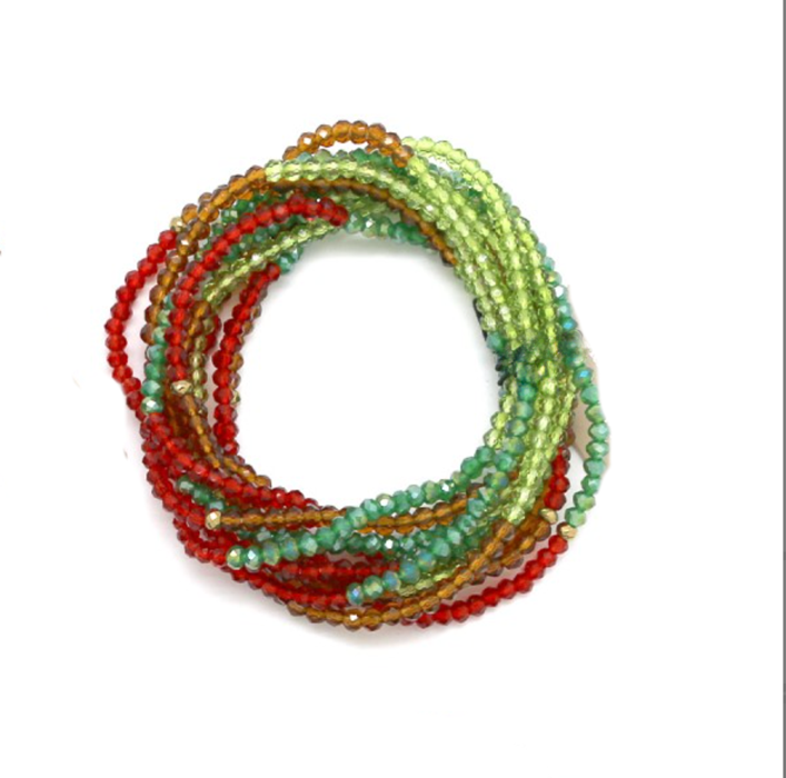 Conjunto pulseras de cristales de color