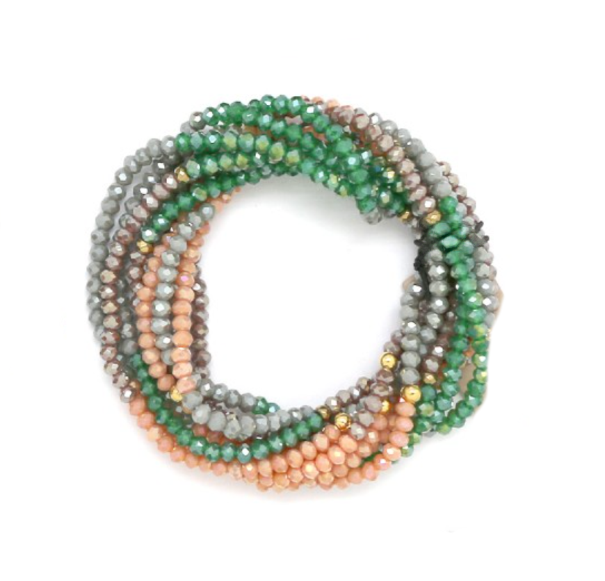 Conjunto pulseras de cristales de color