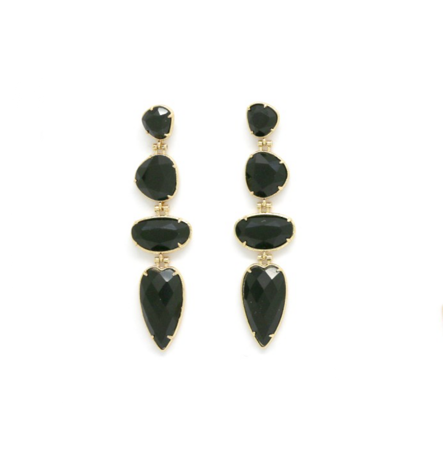 Aros piedras negras y acero