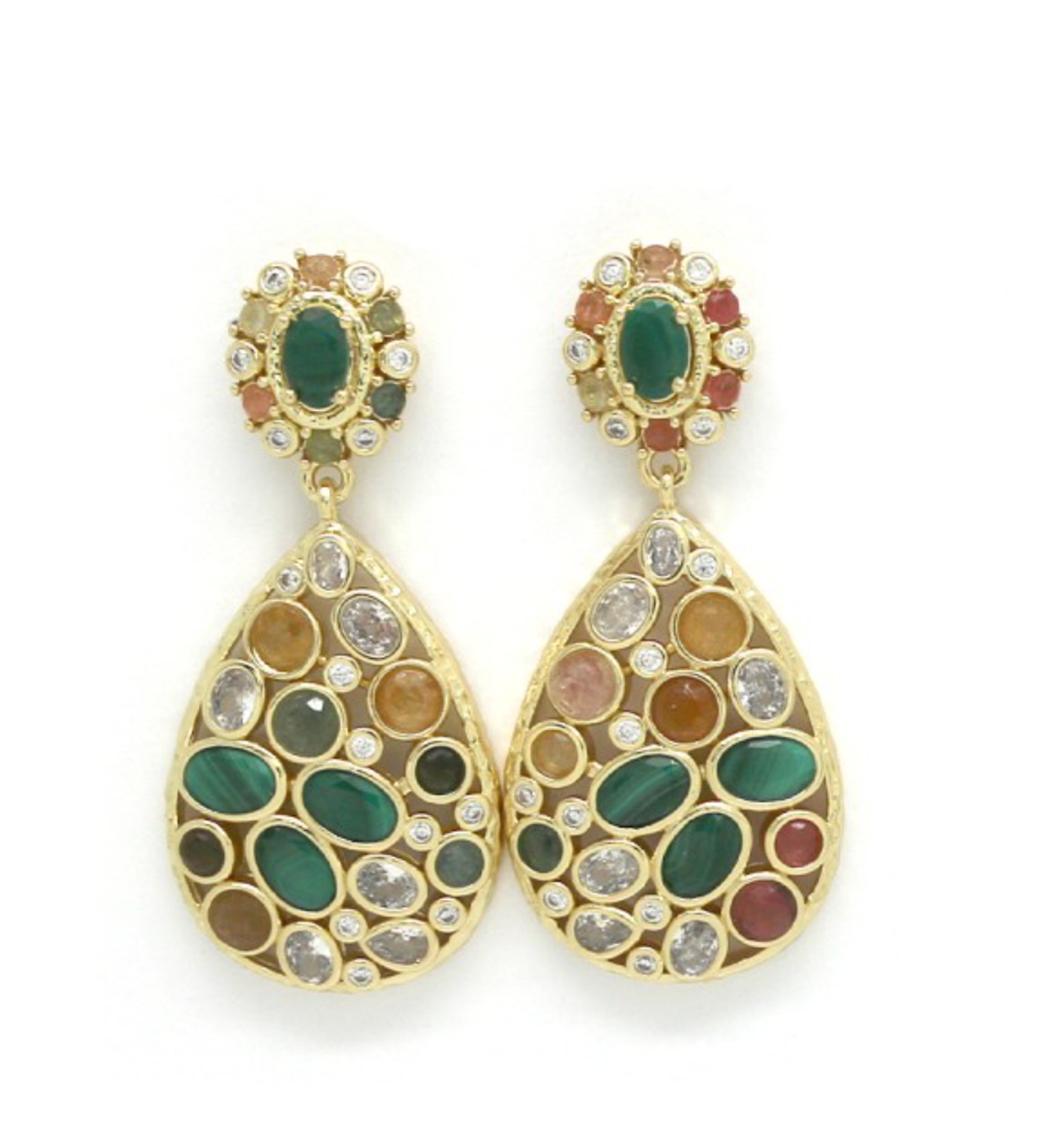 Aros gota combinacion de piedras
