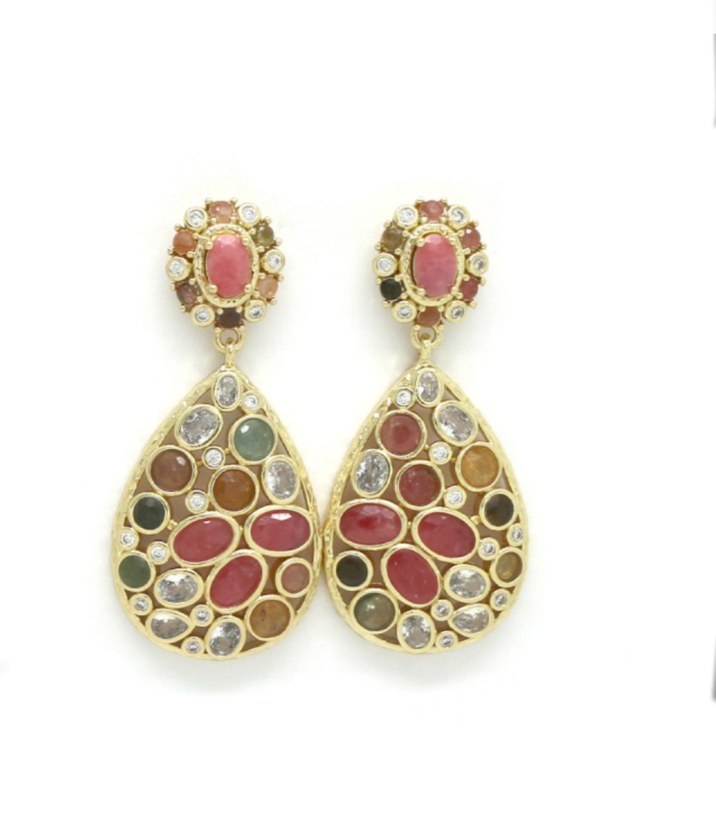 Aros gota combinacion de piedras