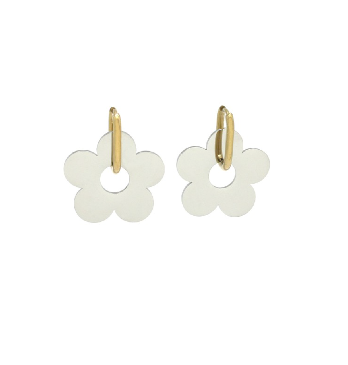 aros con dije de flores