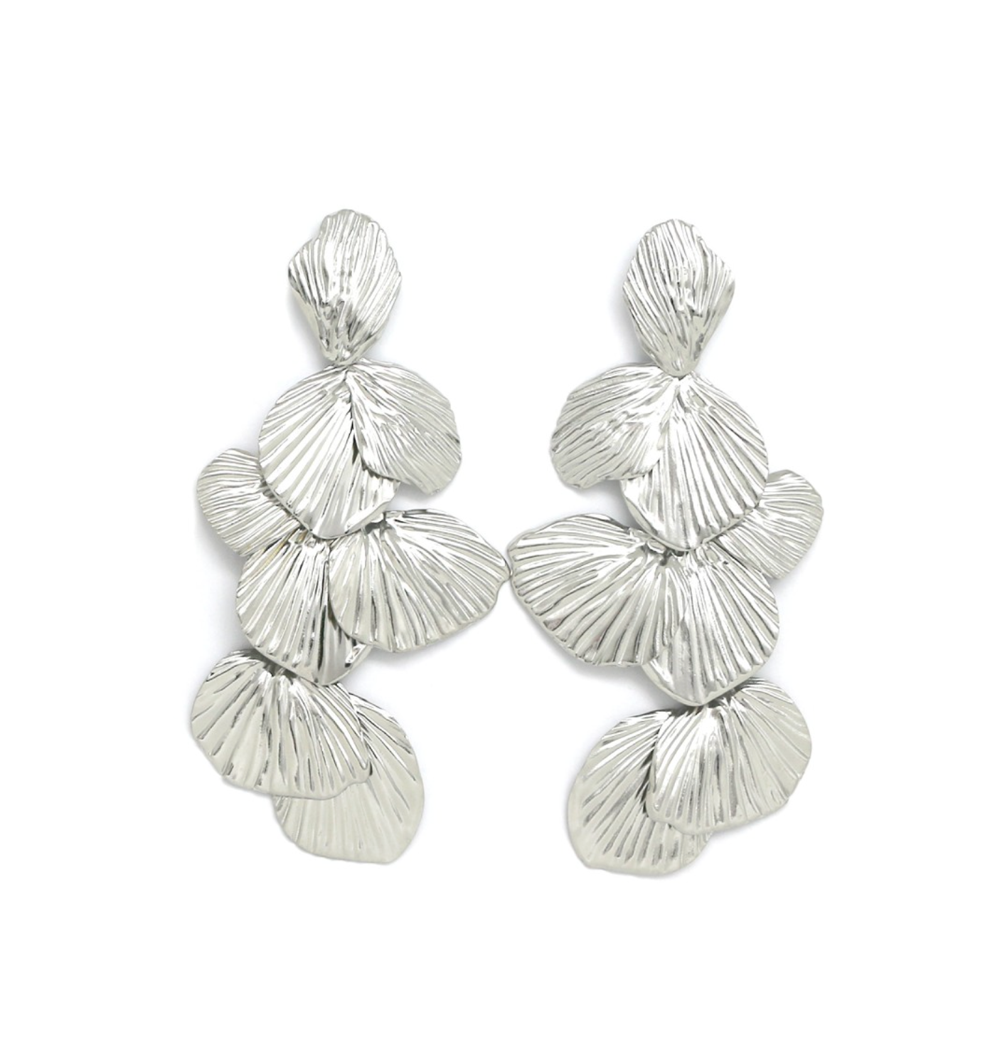 aros grandes plateados de acero