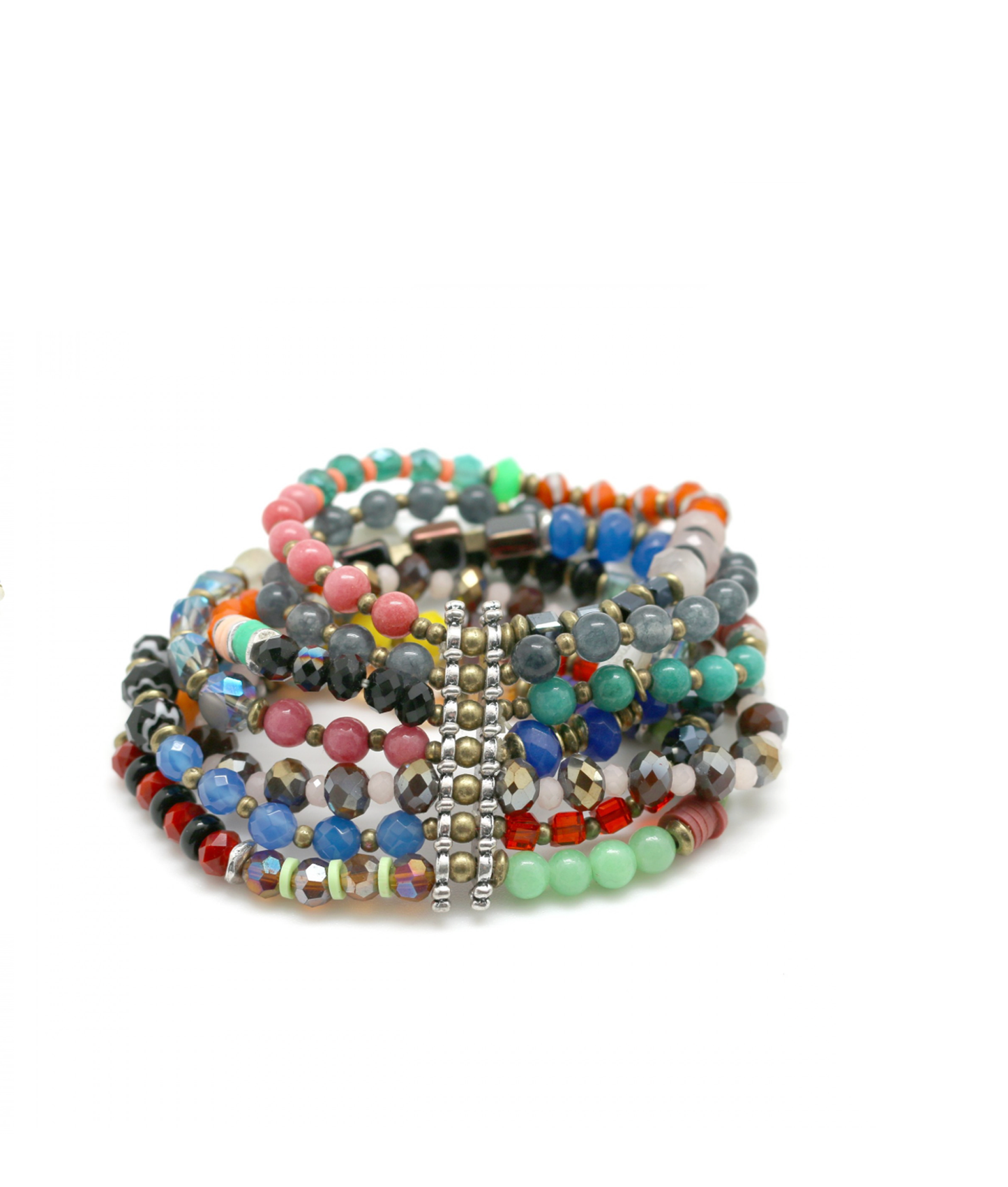 Pulsera multicolor de cristales