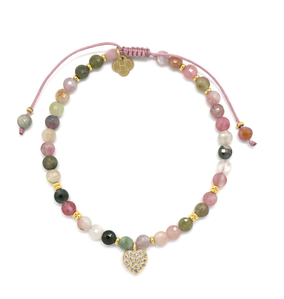 Pulsera dije corazón de zirconia