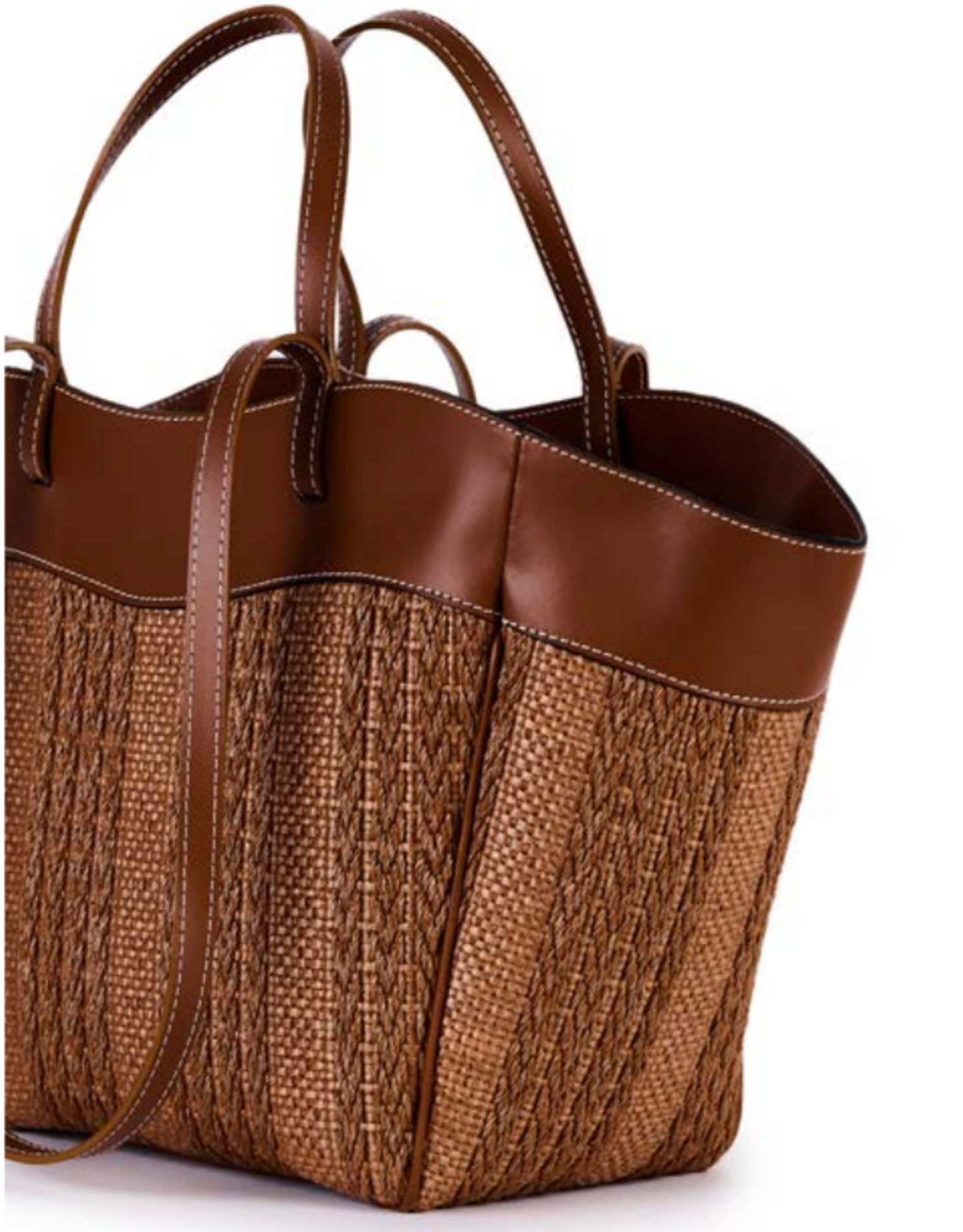 Bolso de rafia y cuero