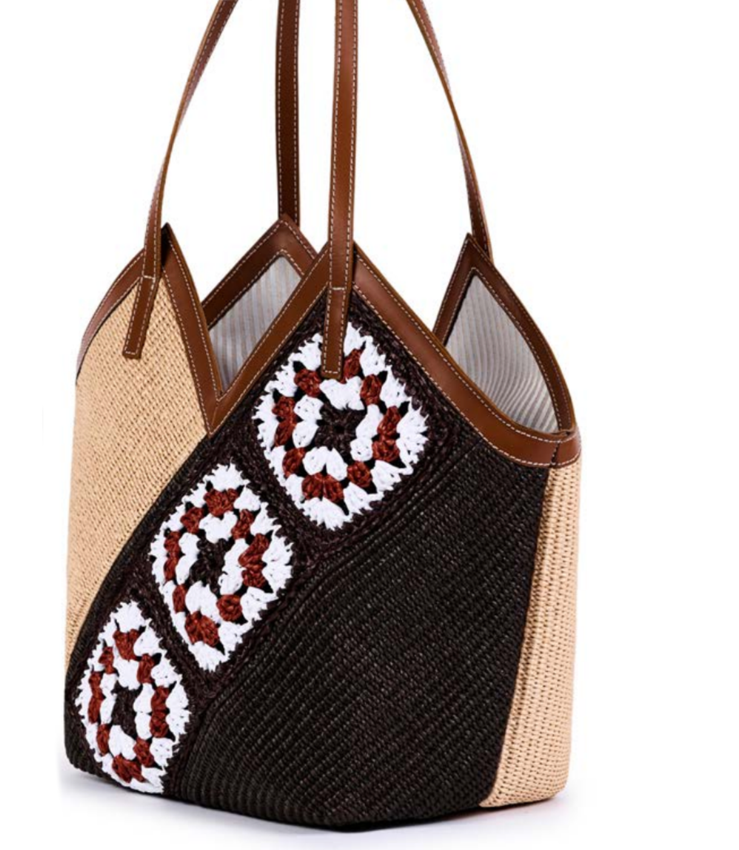 Bolso rafia combinado